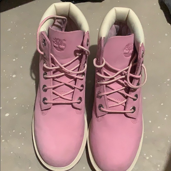 pink timberlands size 4